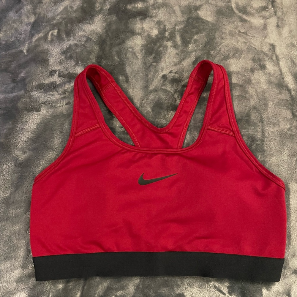 Nike medium red padded sports bra